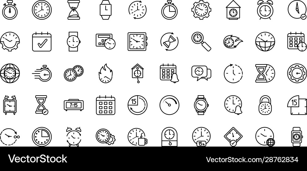 Isolated clocks instruments icon set design Vector Image