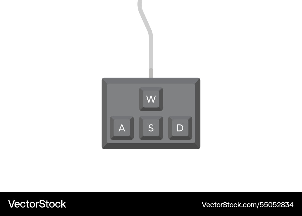 Keyboard control keys awsd in isometric style vector image