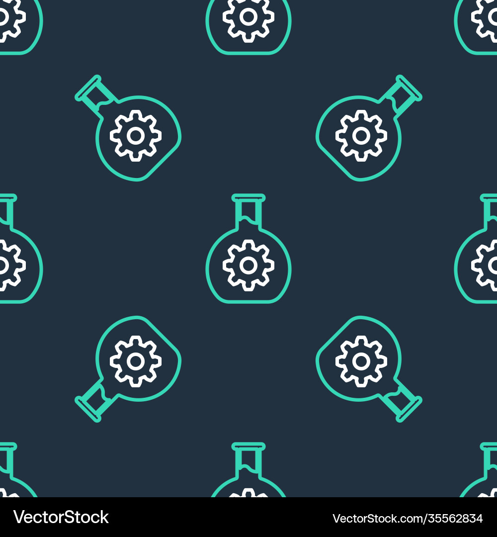 Line bioengineering icon isolated seamless pattern Vector Image