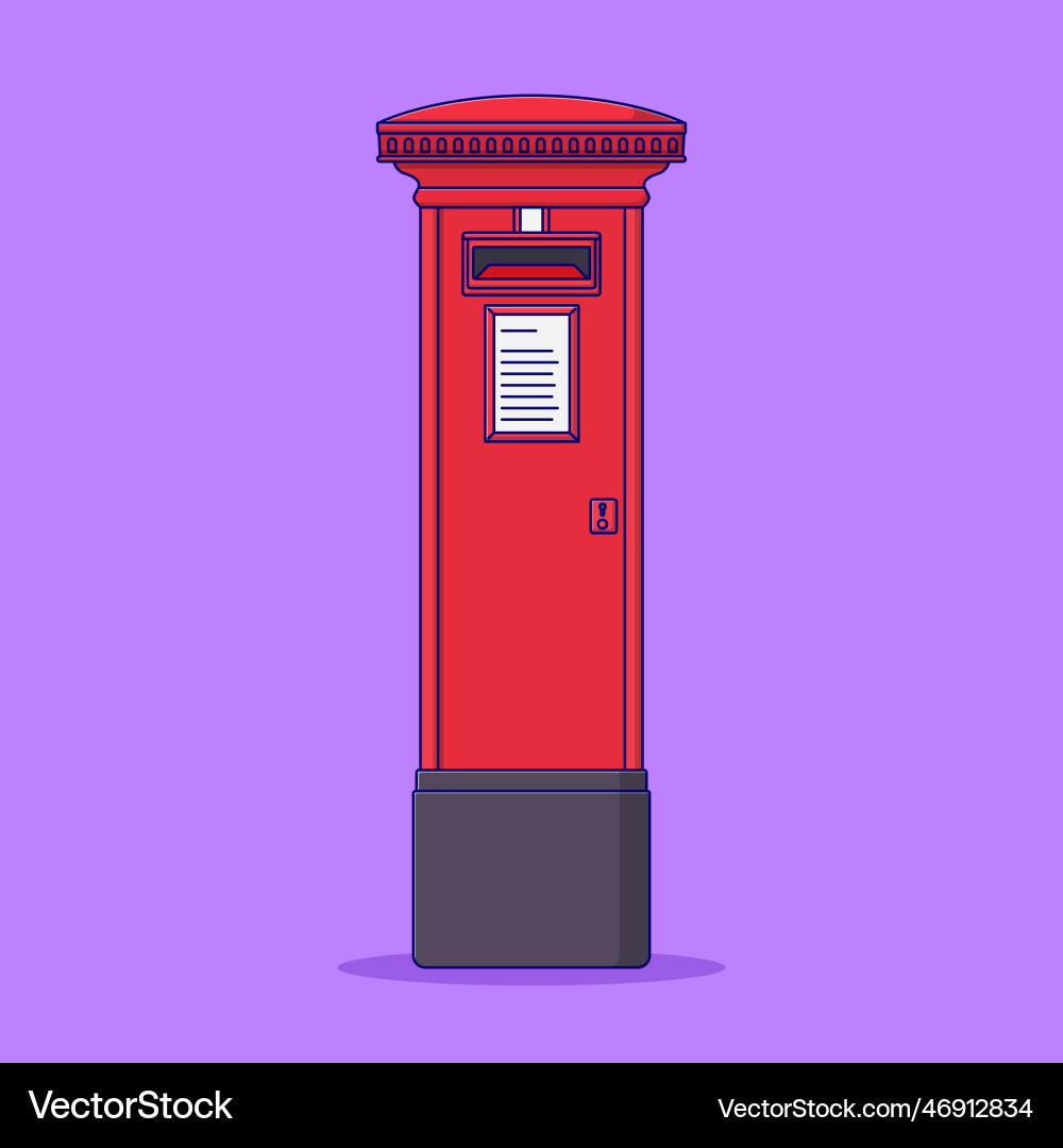 Mailbox icon with outline for design element clip Mailbox icon with outline for design element clip Vector Image