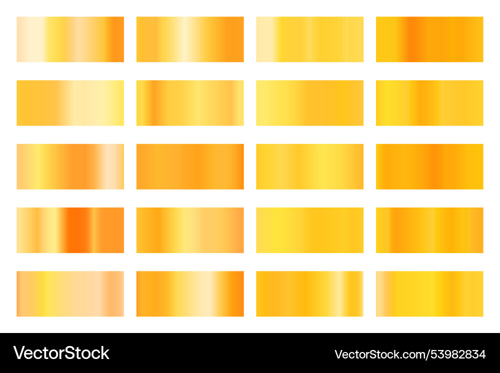 Metallic gradient collection with shiny colorful Vector Image