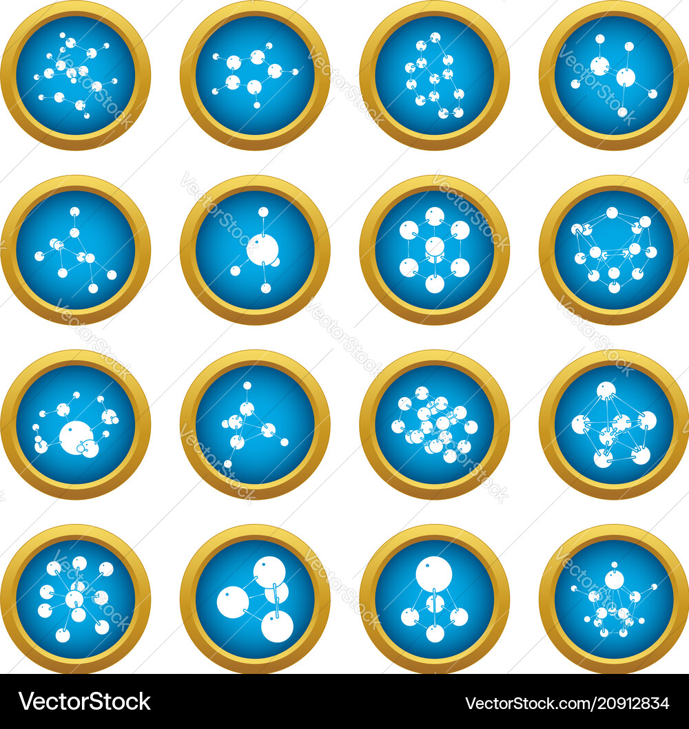 Molecule icons set simple style vector image