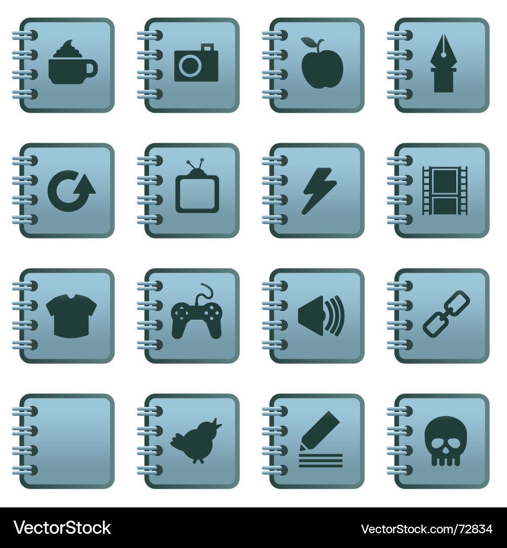 Notebook icons vector image