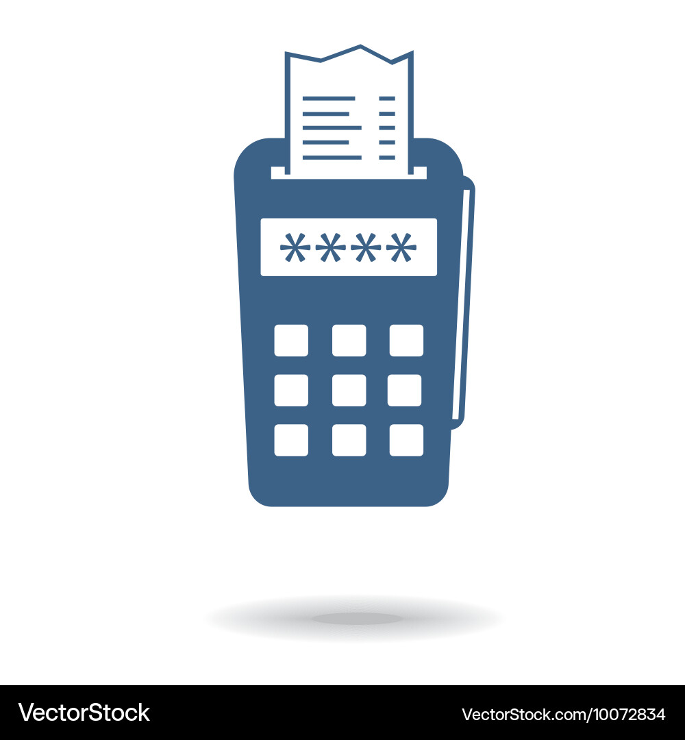 Pos terminal icon payments methods processing vector image