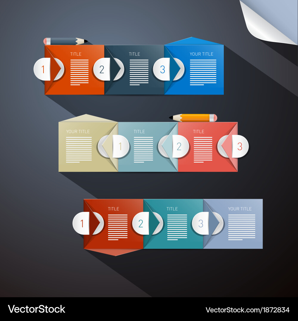 Progress steps for tutorial infographics vector image