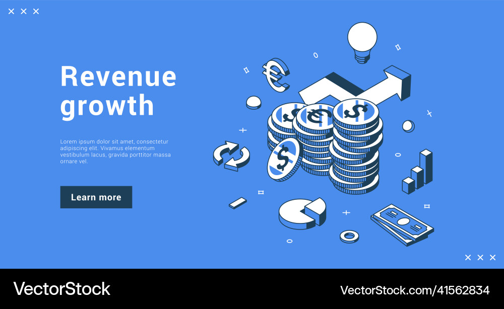 Revenue growth financial rising up to success Revenue growth financial rising up to success vector image
