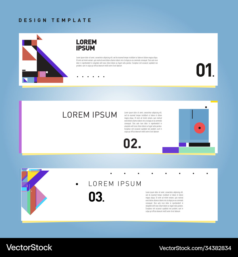Set abstract banner web design template retro Set abstract banner web design template retro Vector Image