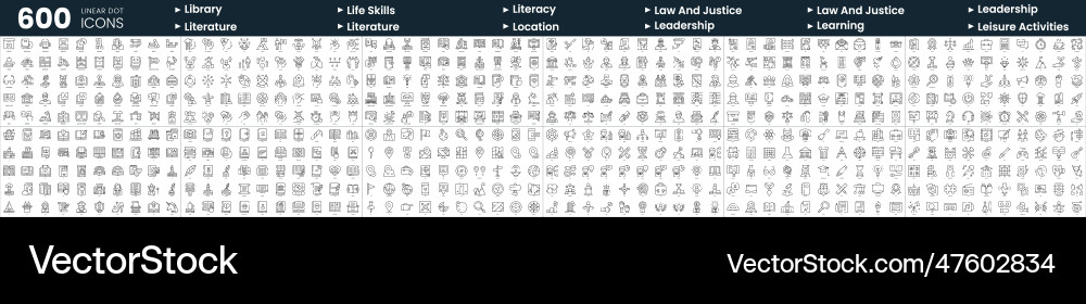 Set of 600 thin line icons in this bundle include Set of 600 thin line icons in this bundle include vector image