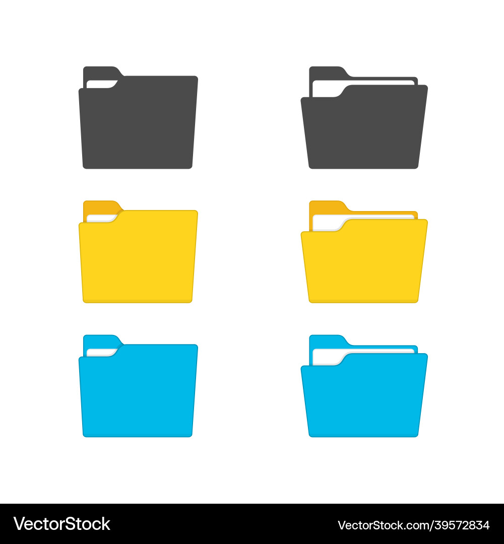 Set of folder Set of folder vector image