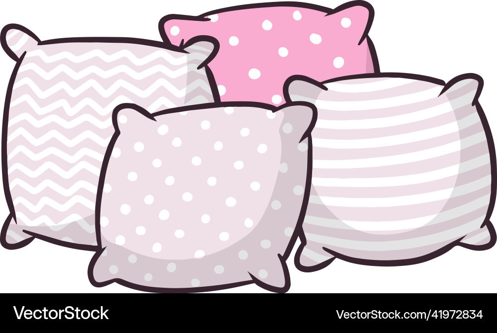 Set of pillows large and small object Vector Image