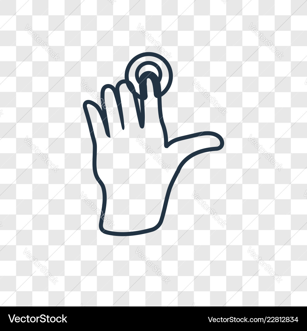 Tap button concept linear icon isolated Tap button concept linear icon isolated vector image