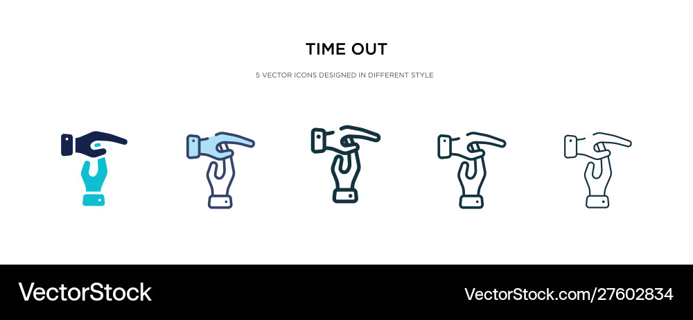 Time out icon in different style two colored Time out icon in different style two colored vector image