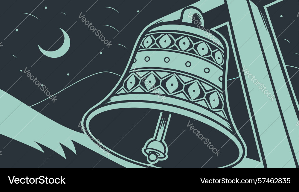 Abstract bell with swirling wave patterns design vector image