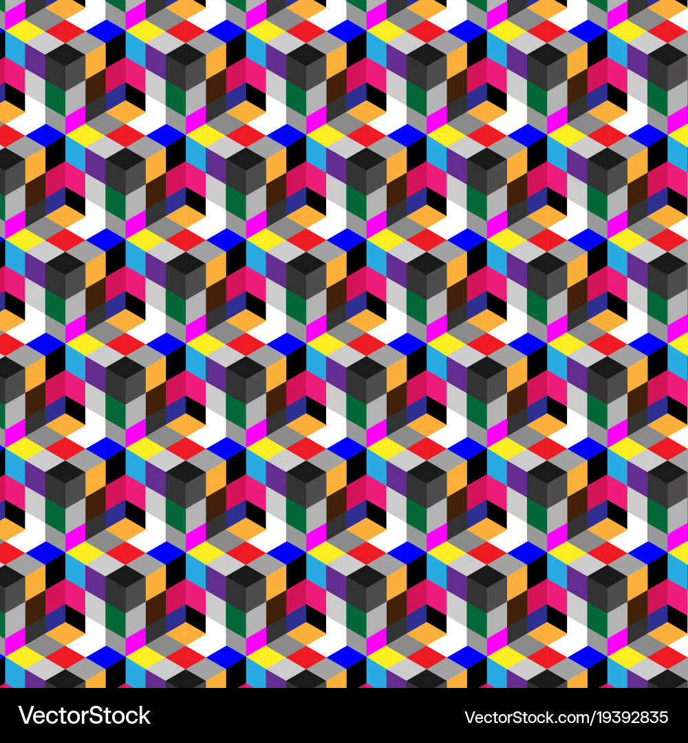 Abstract cube pattern colorful design geometric Vector Image