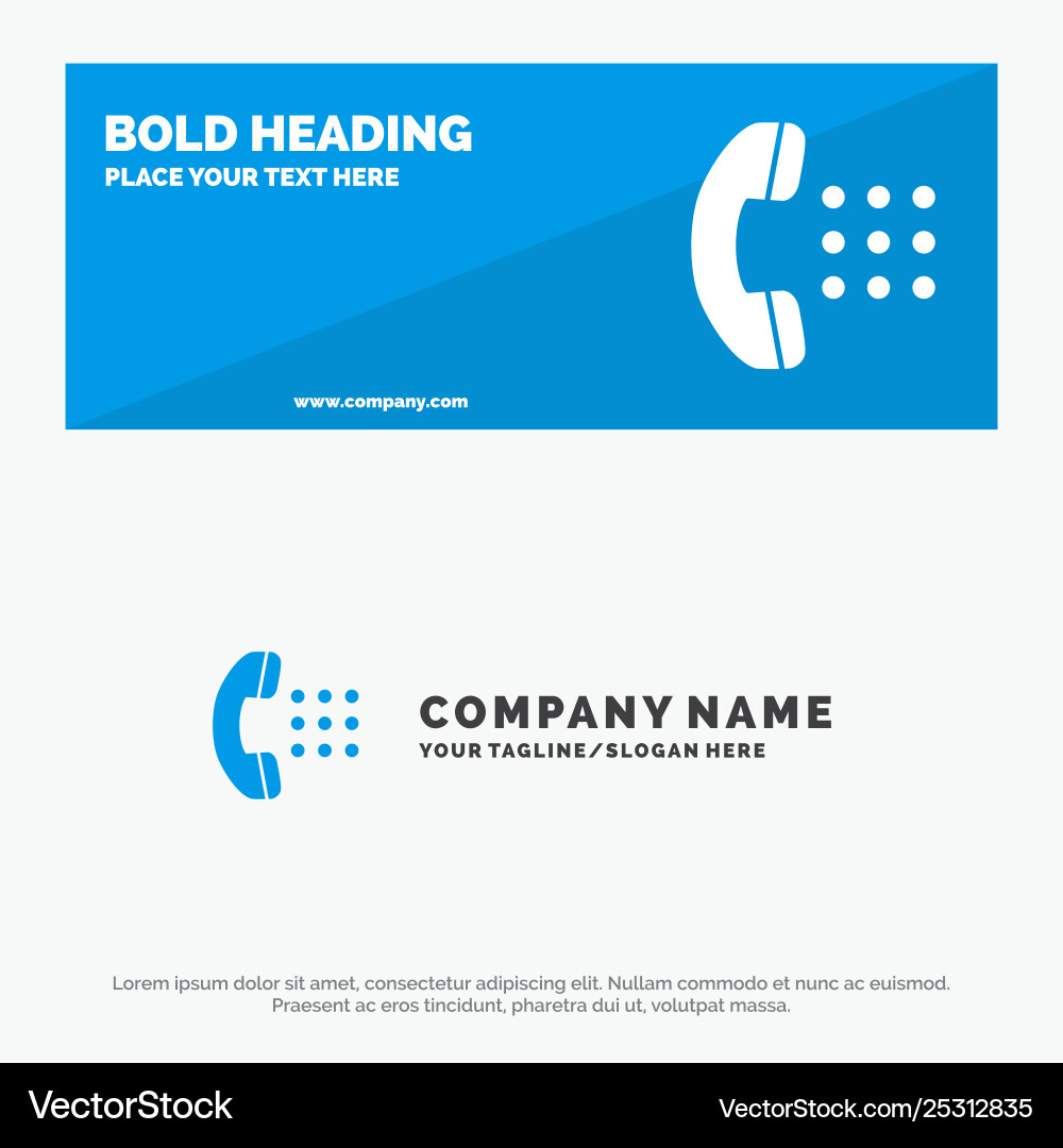 Apps call dial phone solid icon website banner Vector Image