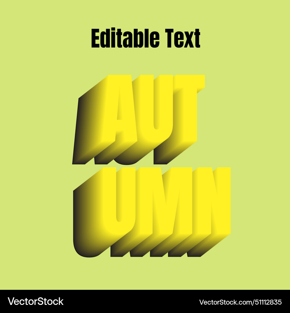 Autumn editable text effect Vector Image