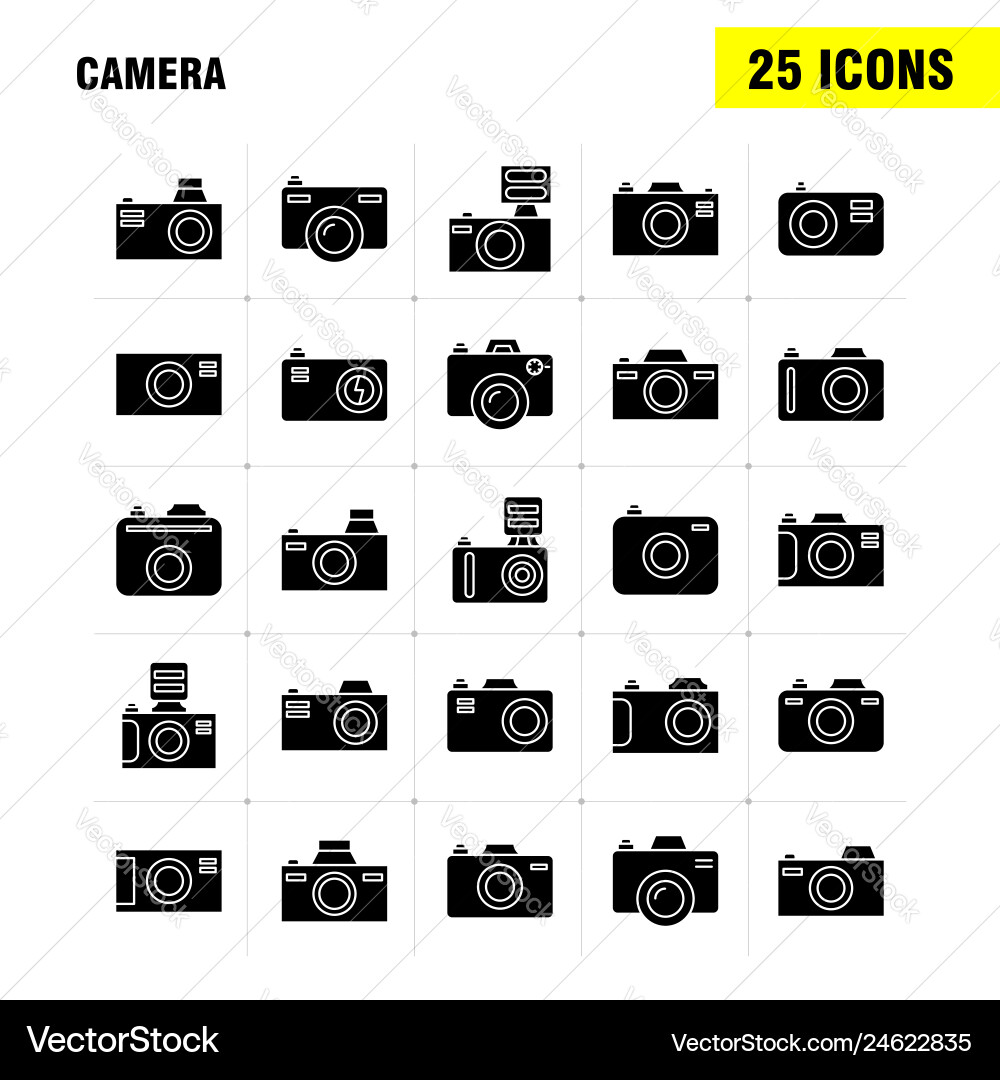 Camera solid glyph icon for web print and mobile Vector Image