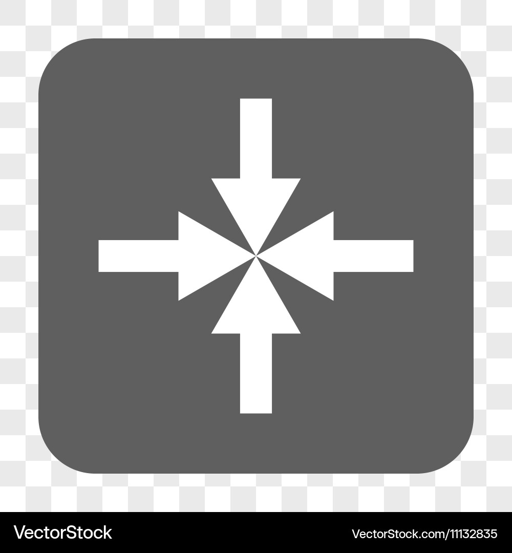 Compress arrows rounded square button vector image