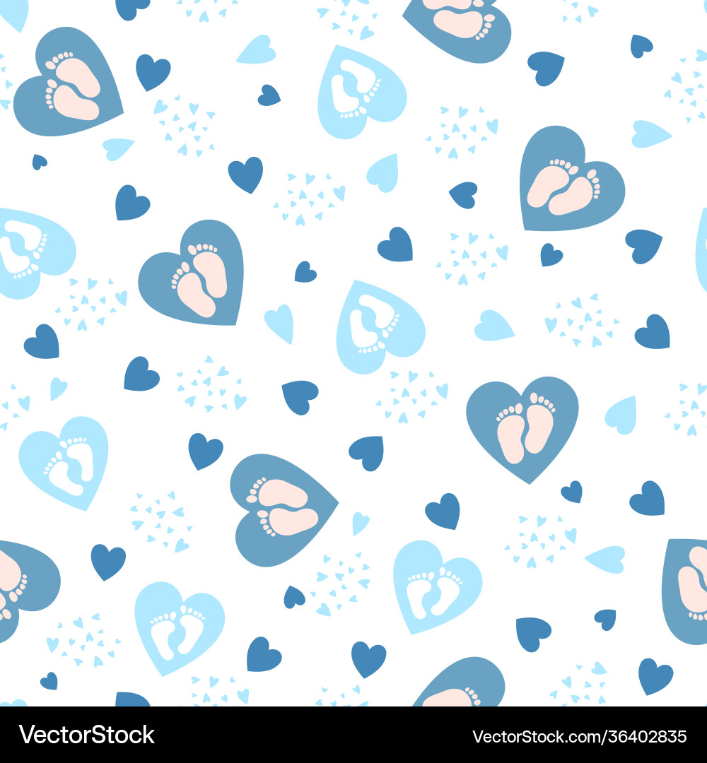Cute background with hand drawn blue hearts Cute background with hand drawn blue hearts vector image