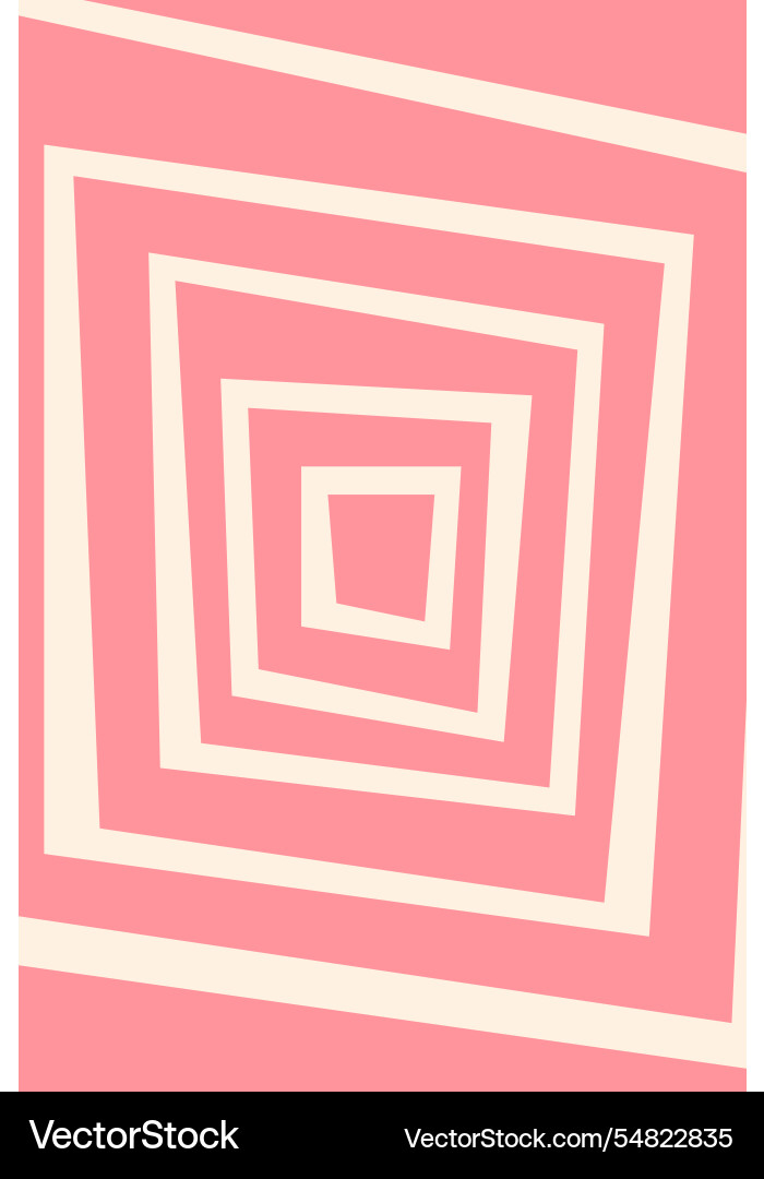 Distorted concentric square groovy pattern vector image