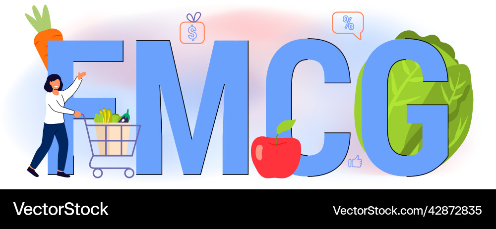 Fmcg schnell bewegende Konsumgüter acronym business Fmcg schnell bewegende Konsumgüter acronym business vektorbild