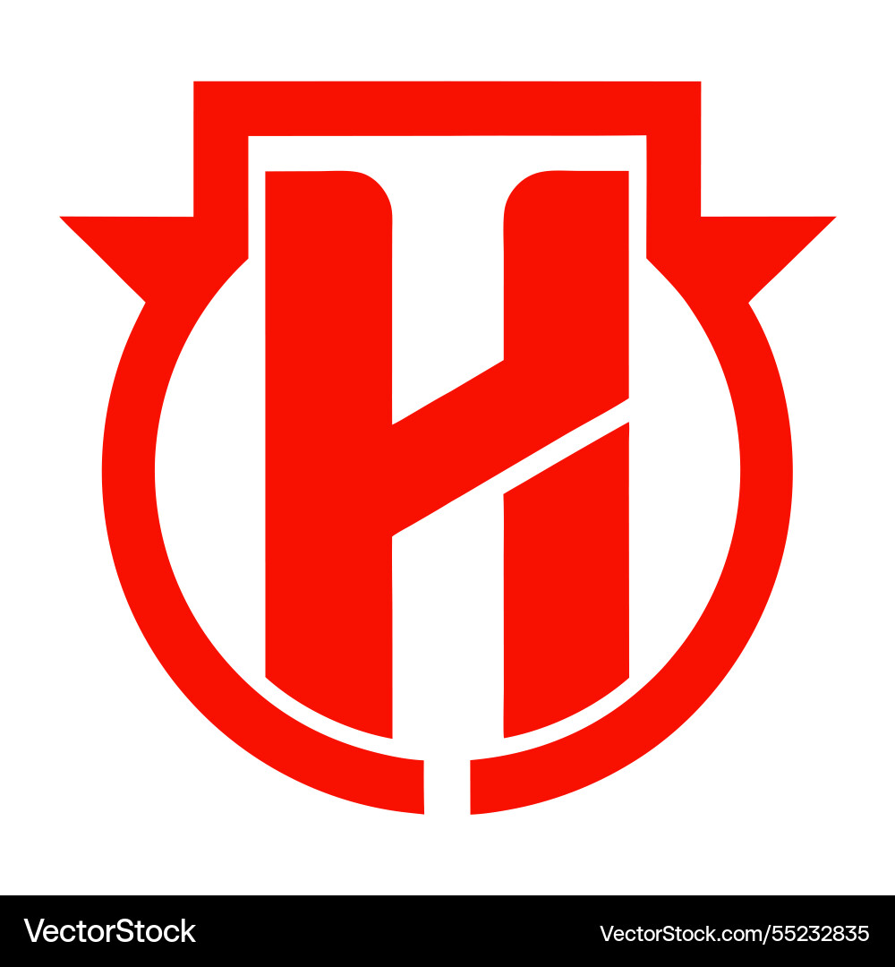 Logo design minimalist red and white letter h Vector Image