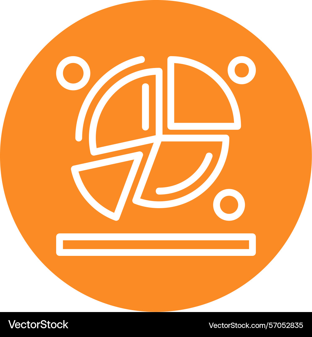 Pie chart line circle style icon design Vector Image