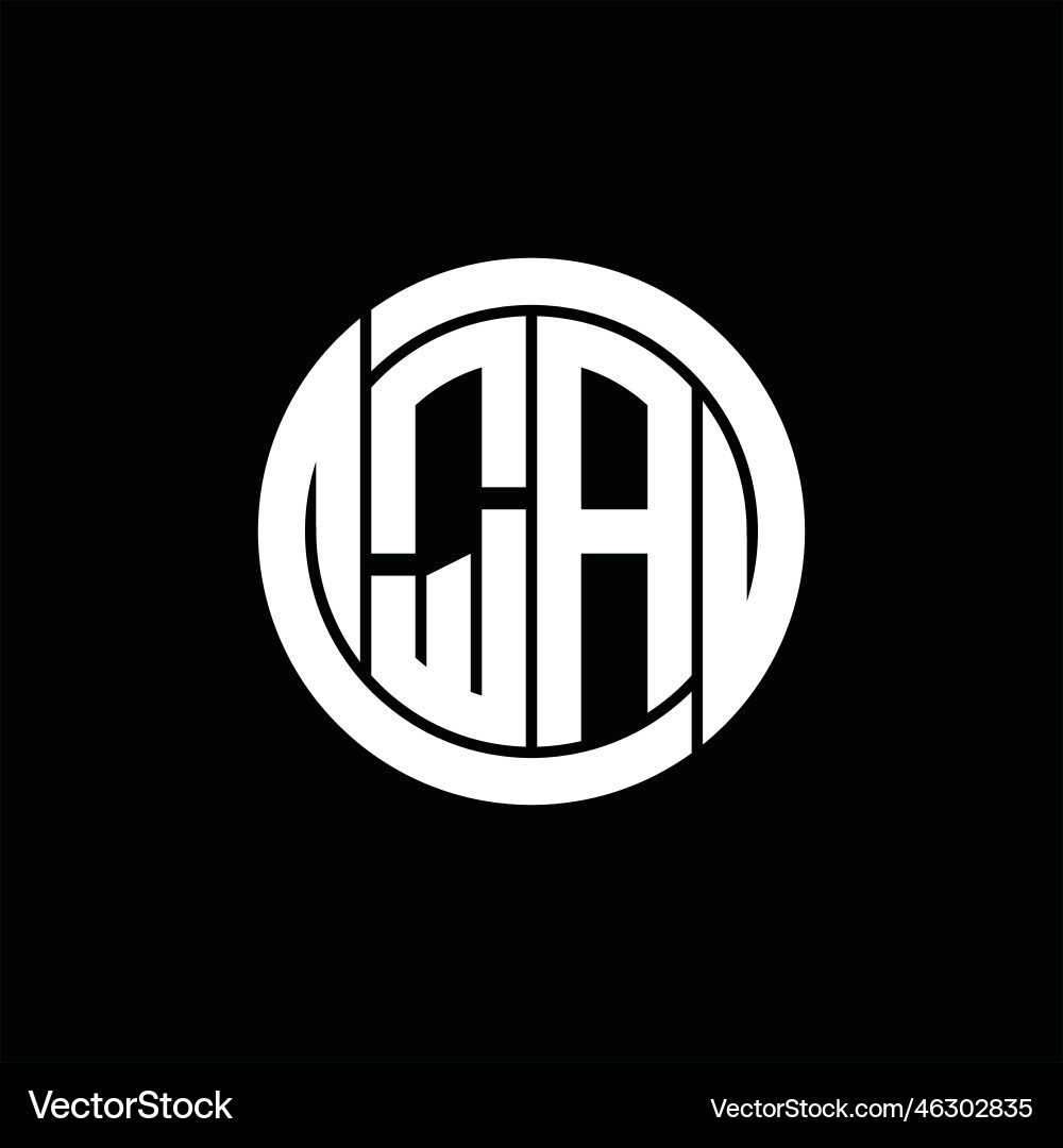 Qa logo monogram shield inside circle shape Vector Image
