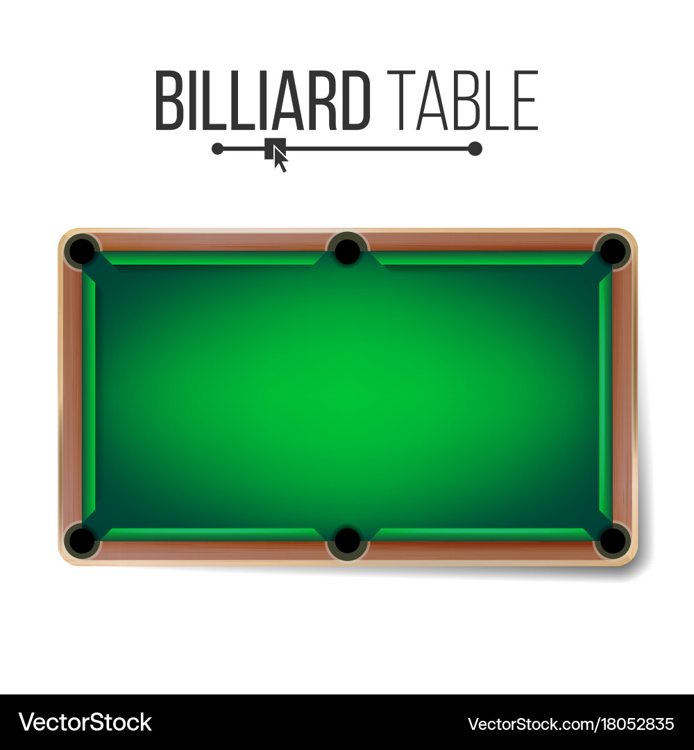 Realistic Pool Table - Top View vector image