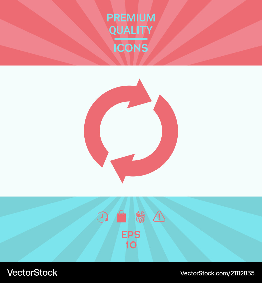 Reset button reload arrows vector image