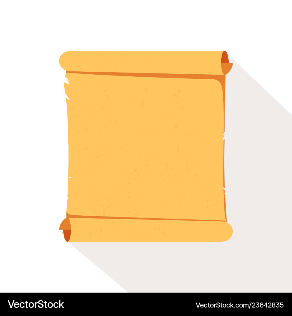 Retro scroll paper icon flat Retro scroll paper icon flat vector image
