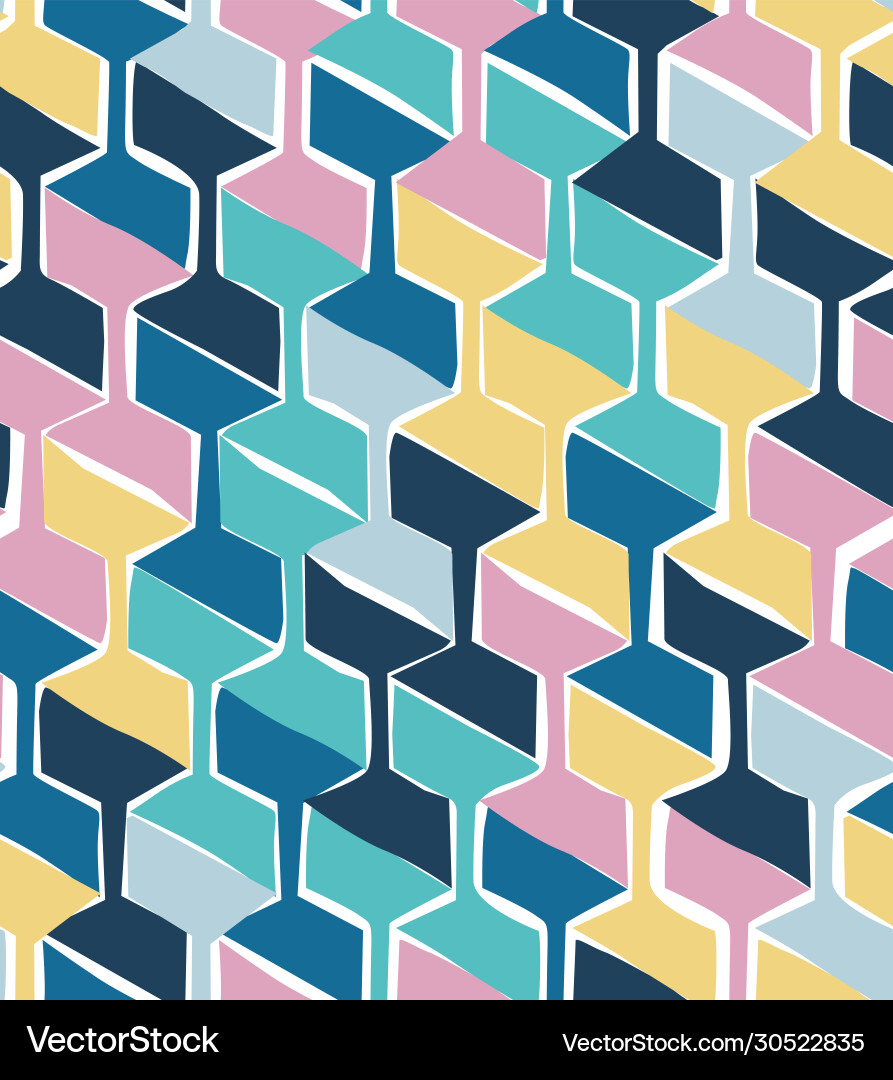 Seamless pattern with hexagonal woven shapes Seamless pattern with hexagonal woven shapes Vector Image