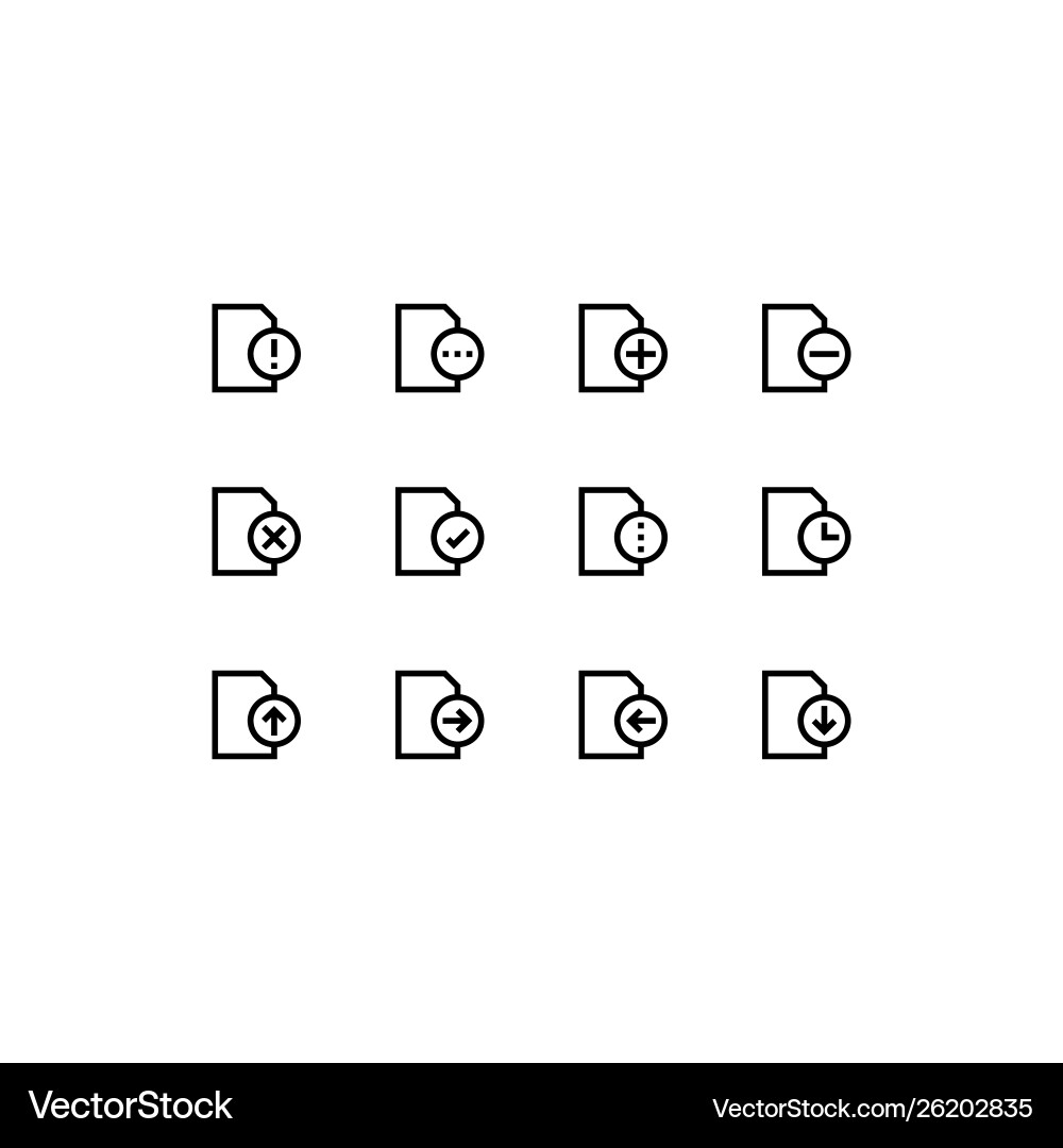Set file folder archive document Set file folder archive document Vector Image