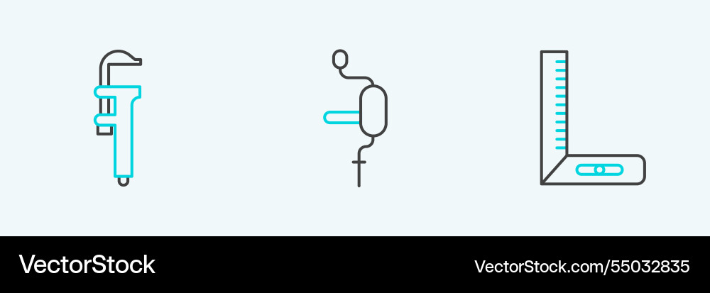 Set line corner ruler calliper caliper and scale Vector Image