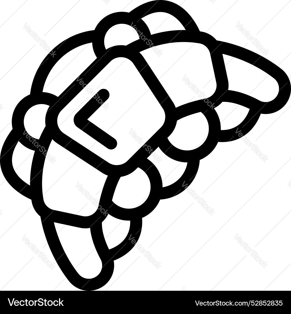Smart bracelet showing left arrow icon in outline Smart bracelet showing left arrow icon in outline Vector Image
