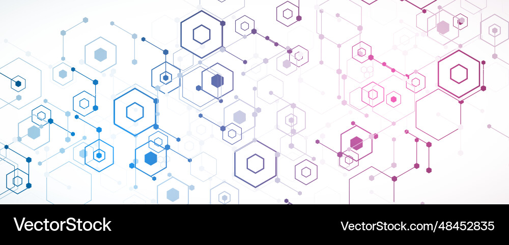 Technology banner design with hexagons abstract Technology banner design with hexagons abstract vector image