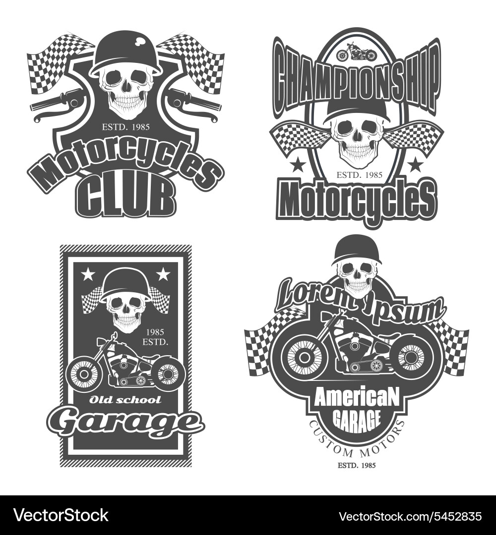 Vintage Motorcycle Labels & Badges vector image