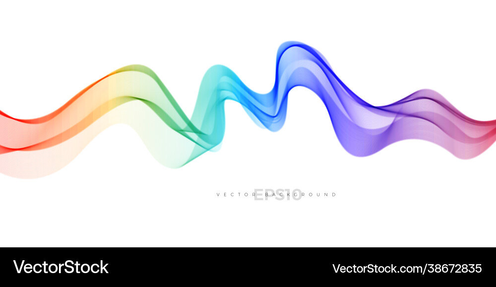 Wave element with abstract colorful lines vector image