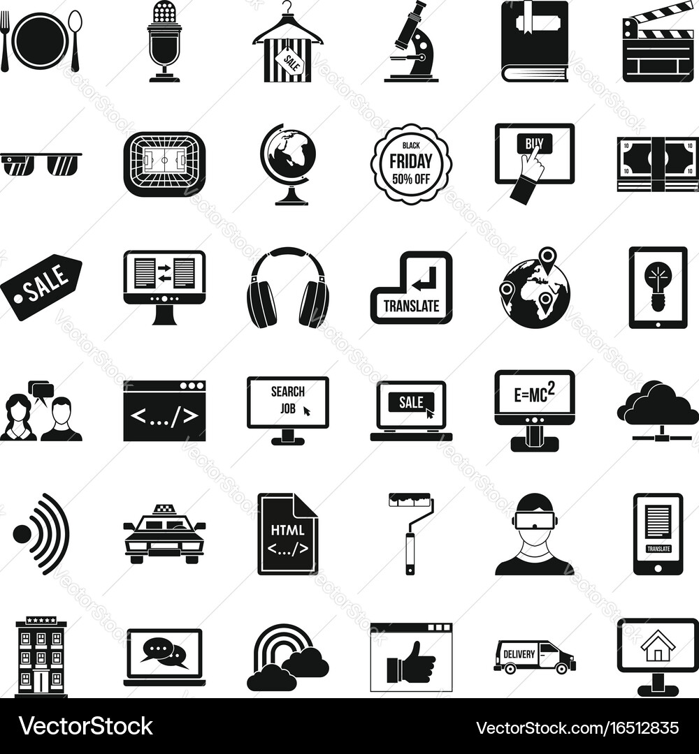 Web site icons set simple style Vector Image