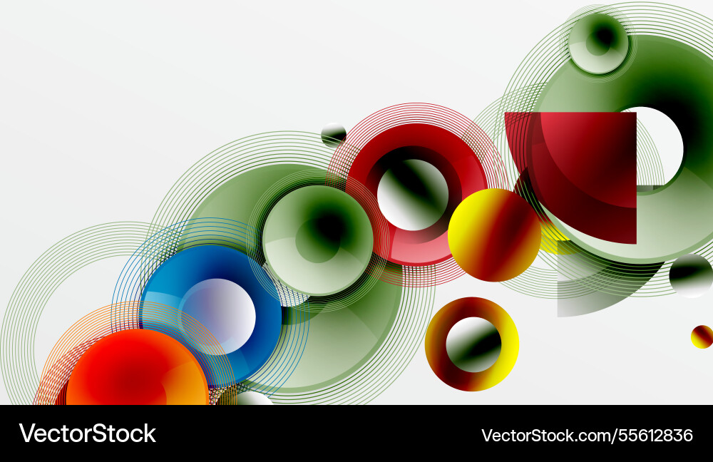 Abstract composition of overlapping circles Vector Image