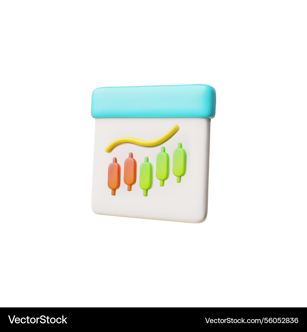 Candlestick chart 3d icon data analytics stock Candlestick chart 3d icon data analytics stock vector image