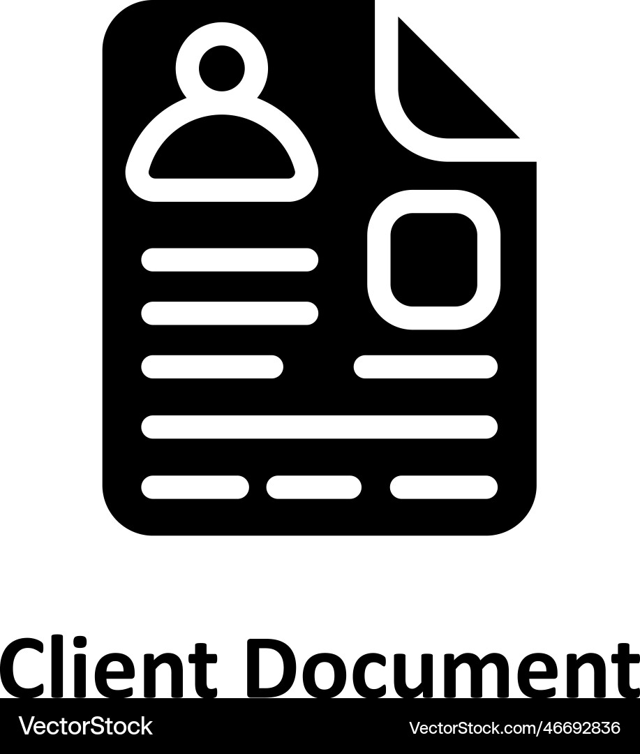 Client document solid icons simple stock i Vector Image