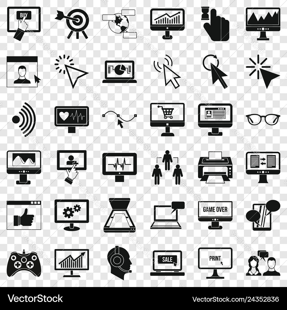 Computer arrow icons set simple style Computer arrow icons set simple style vector image