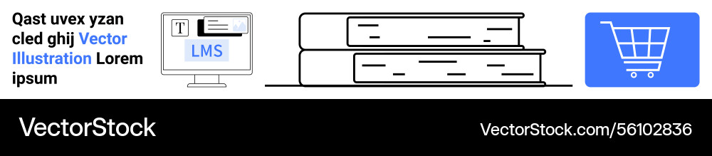 Digital learning management system with stacked Digital learning management system with stacked vector image