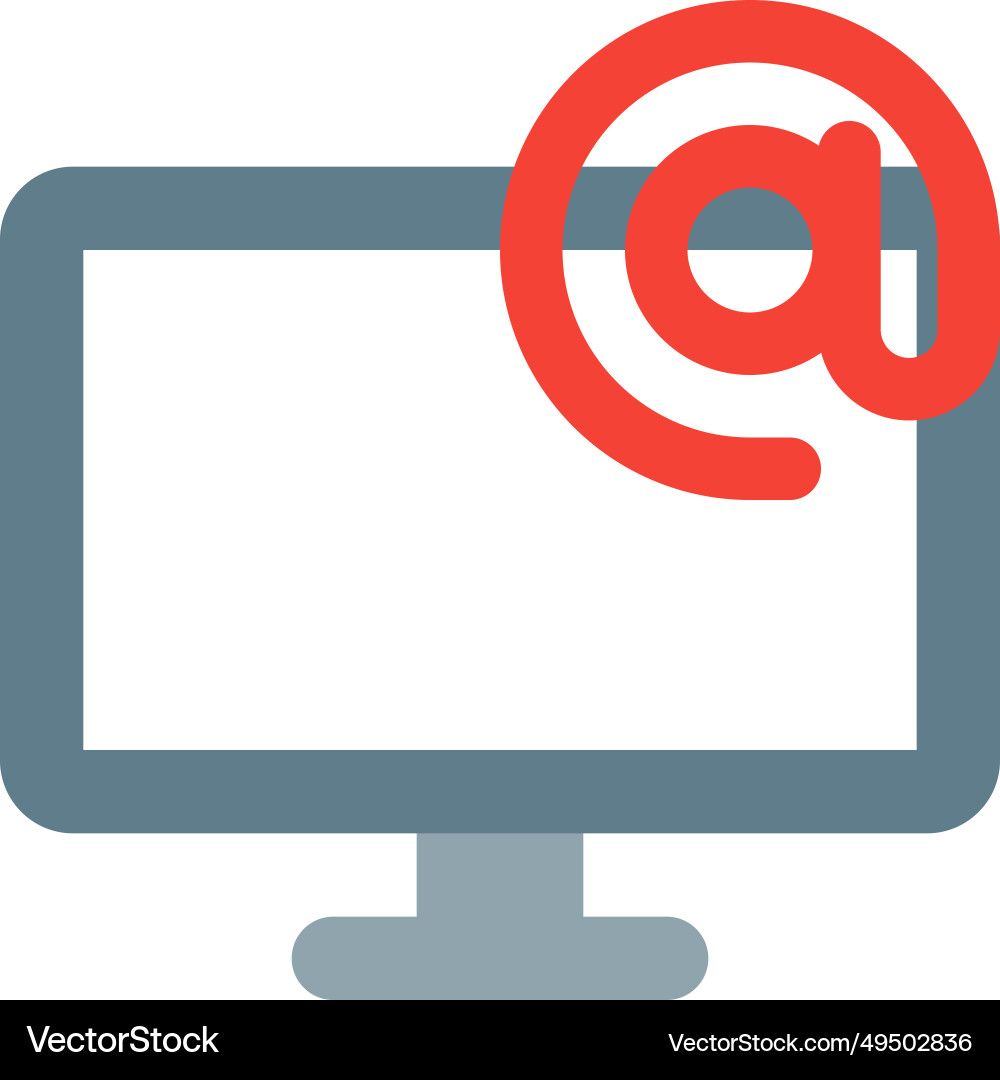 Displays the network address on monitor screen Vector Image