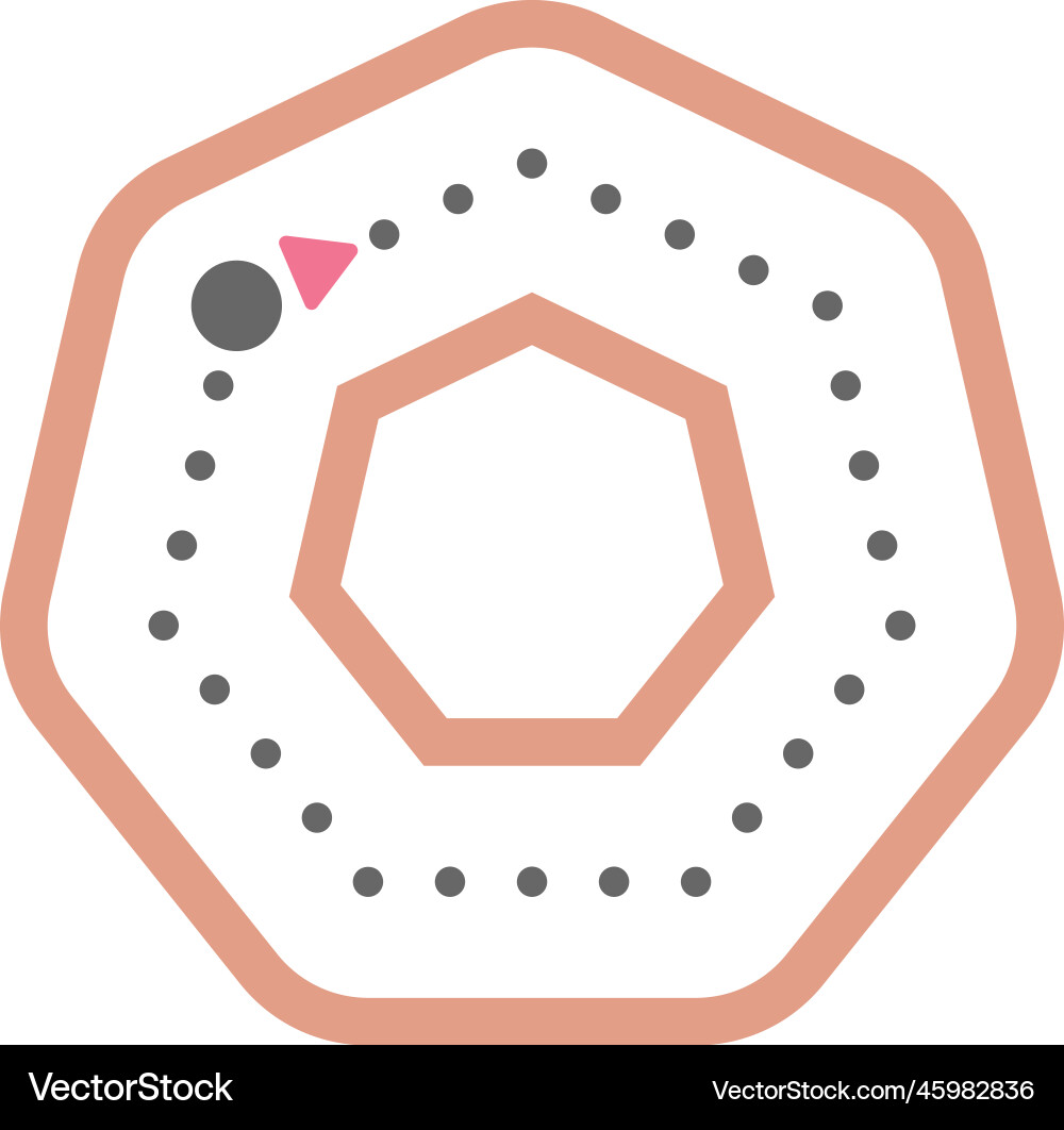 Dotted heptagon shape for tracing lines Dotted heptagon shape for tracing lines vector image