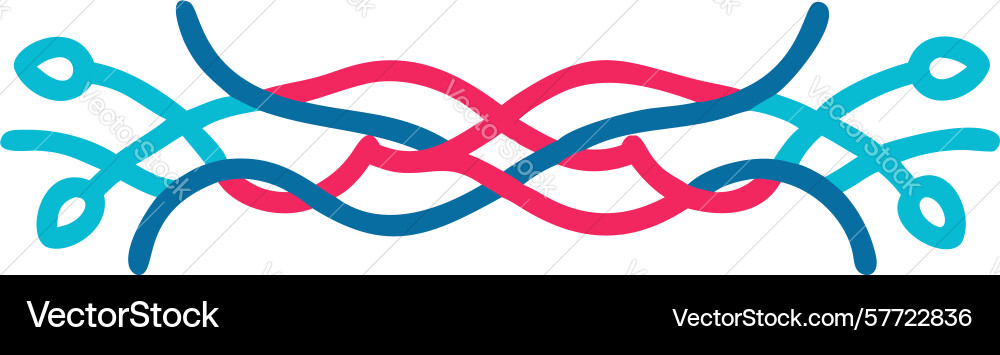Dynamic abstract interwoven wave lines design vector image