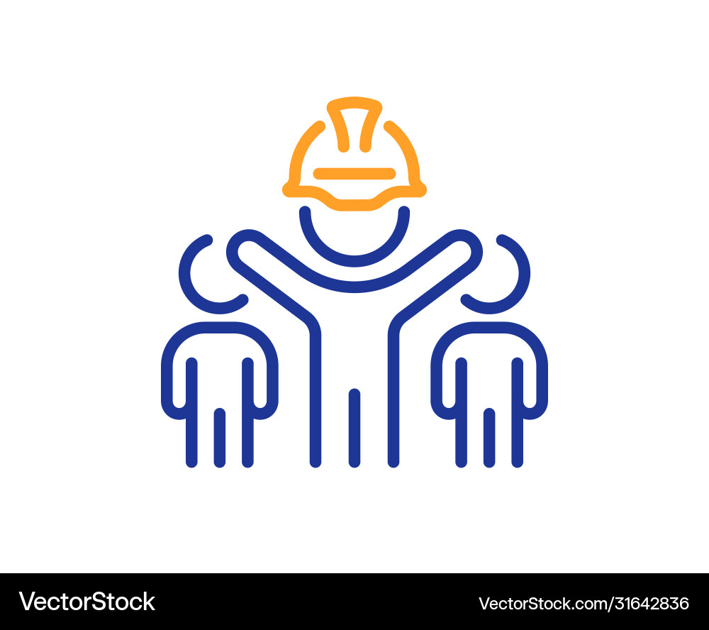Engineering team line icon engineer or architect Engineering team line icon engineer or architect vector image