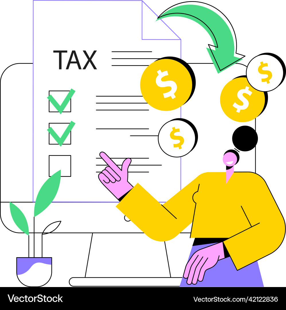Filing tax return software abstract concept Filing tax return software abstract concept vector image