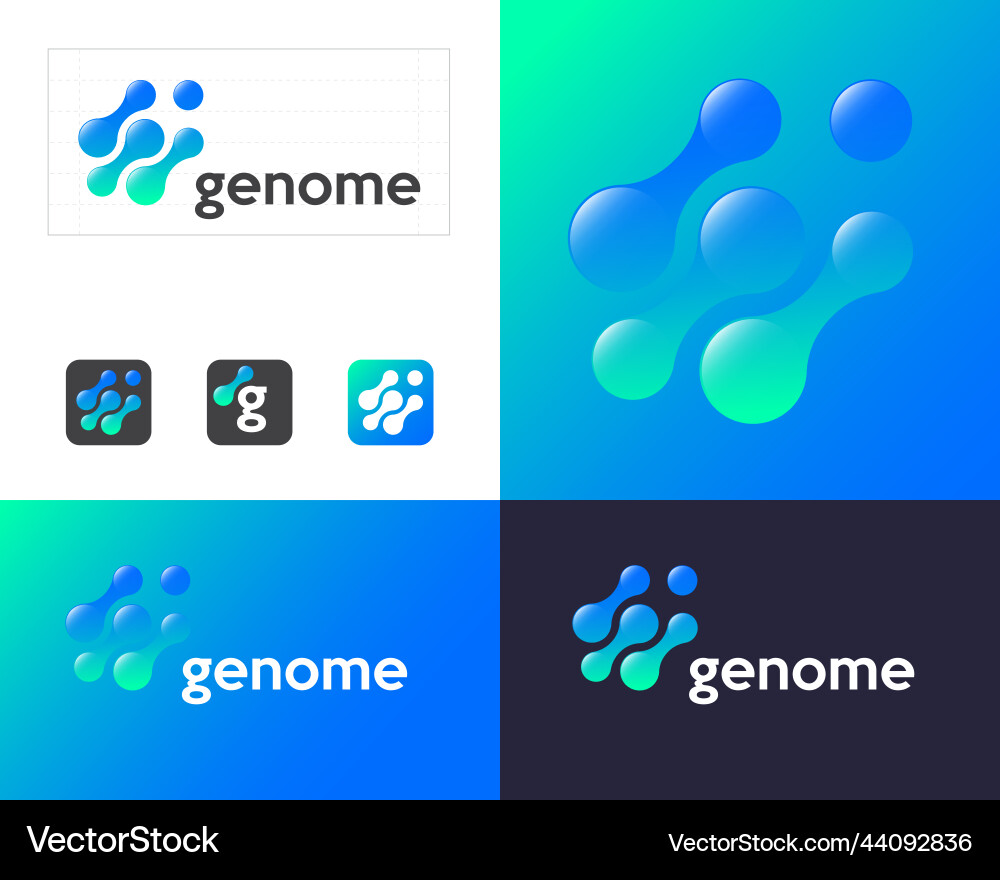 Genom Logo abstrakte runde Formen wie Moleküle Genom Logo abstrakte runde Formen wie Moleküle vektorbild